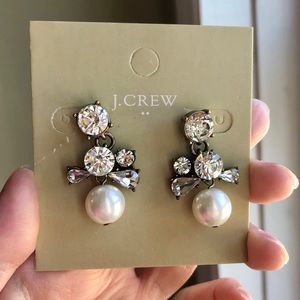 JCrew Crystal Pearl Earrings